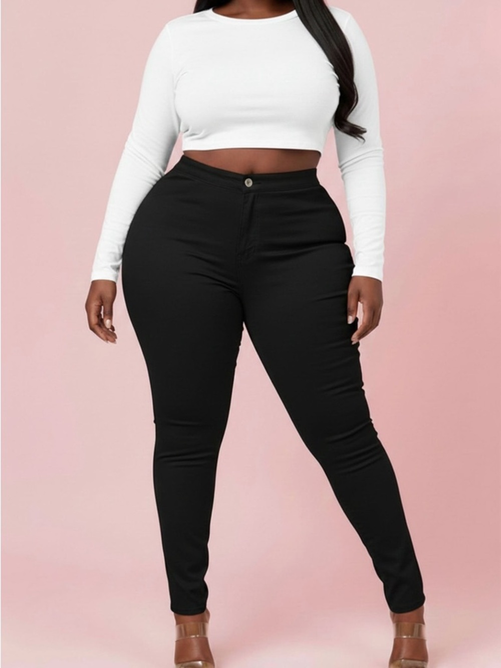 Plus Size Women’s High-Rise Skinny Jeans - Black